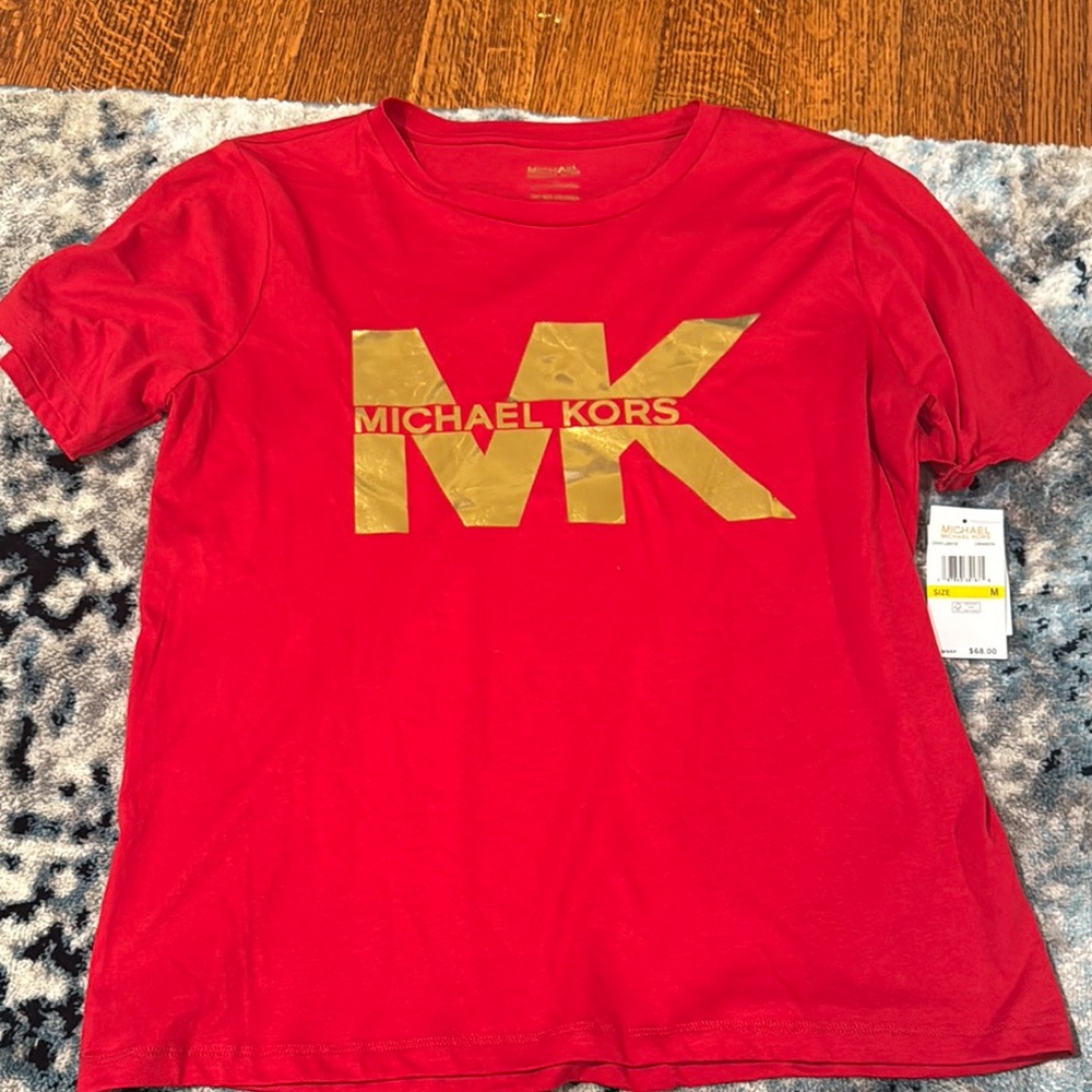 Michael Kors Red T-Shirt with Gold Logo